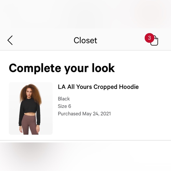 Lululemon crop hoodie - Black - Picture 2 of 2
